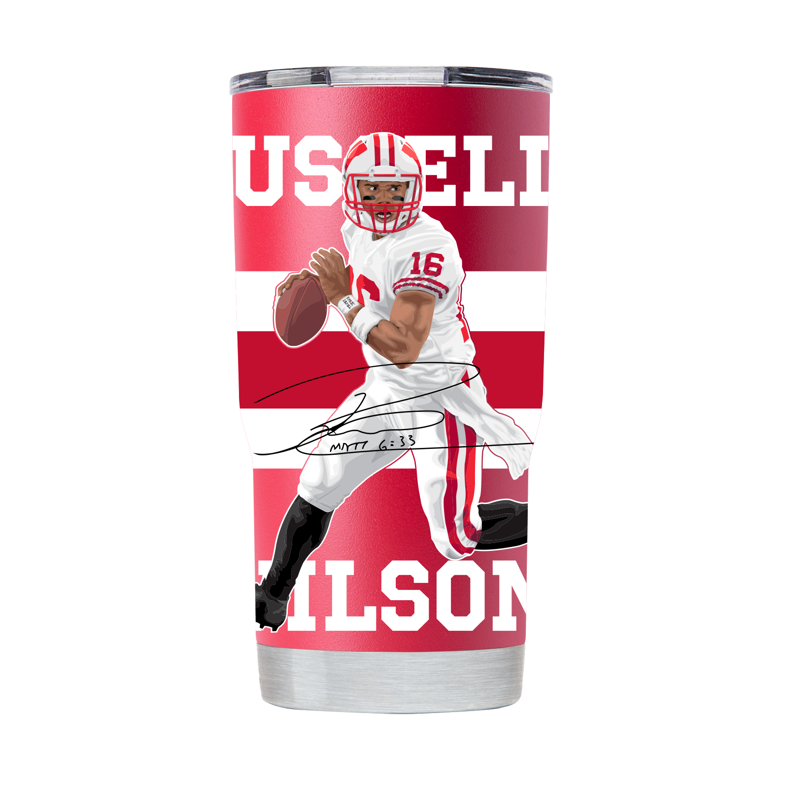 Russell Wilson 20oz Red Tumbler